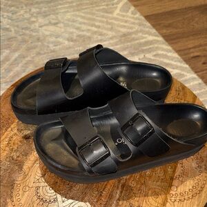 Birkenstock Papillio Black Double-Buckle Slide Sandals
